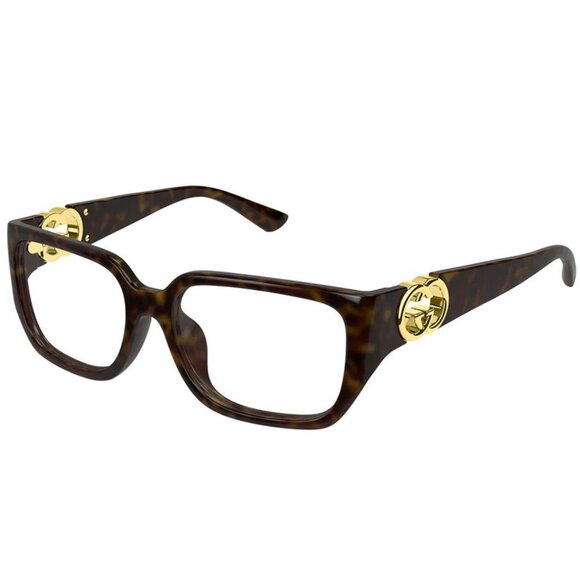NEW GUCCI EYEGLASSES GUCCI GG1694OA 002 DARK HAVANA EYEWEAR - Picture 1 of 4
